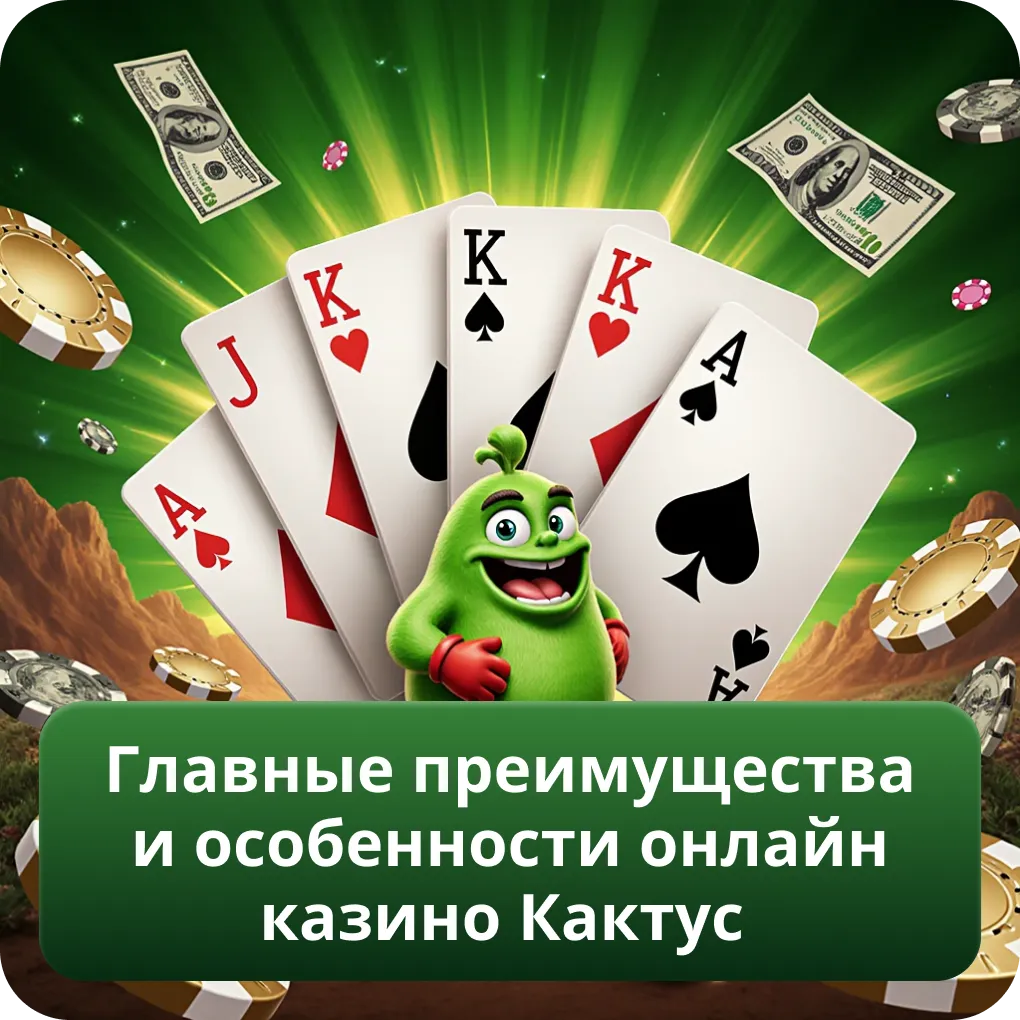Главные преимущества и особенности онлайн казино Кактус
