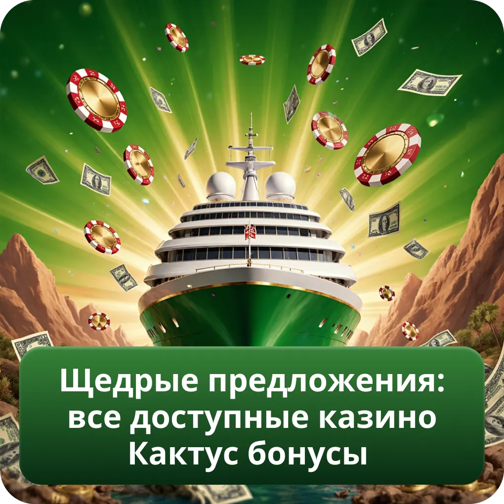 Щедрые предложения: все доступные казино Кактус бонусы