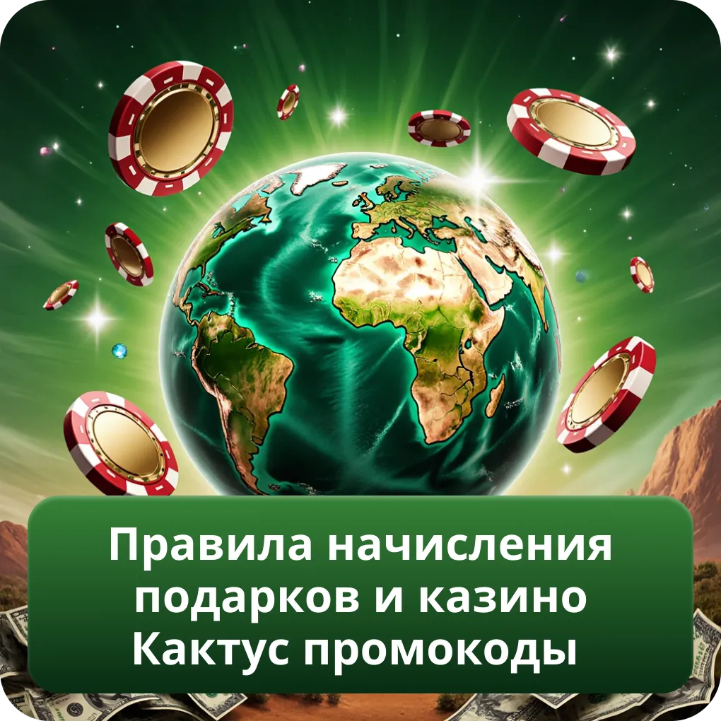 Правила начисления подарков и казино Кактус промокоды